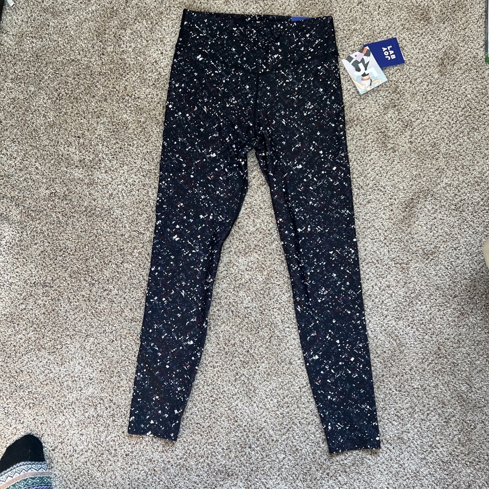 Joy Lab High-Rise Smooth All day 7/8 Leggings Women Small Black Printed Gray Red